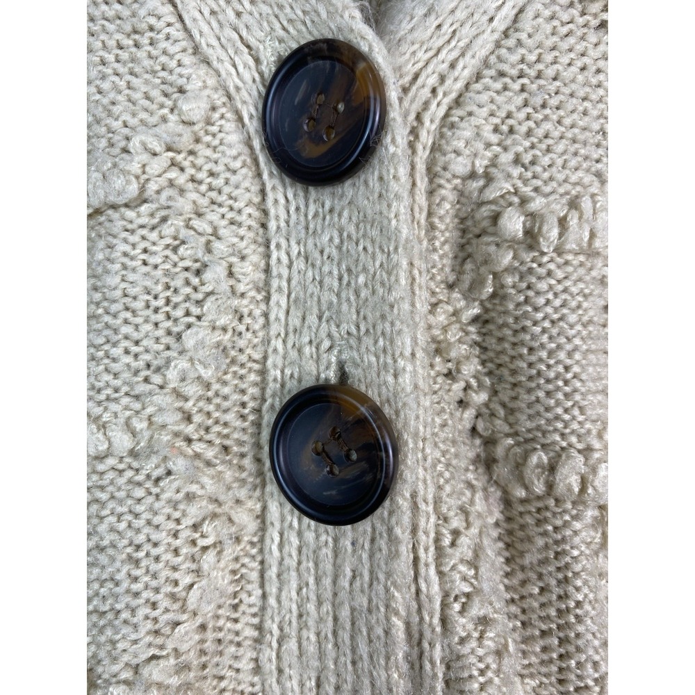 POL Women's M Tan Boxy V-Neck Button Up Boho Cardigan Sweater - Picture 3 of 8